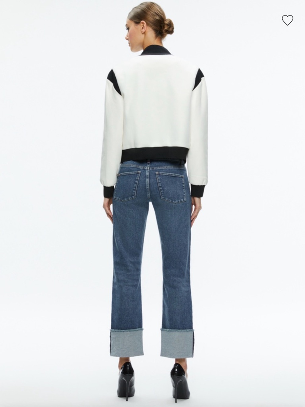 Alice + Olivia Keri Vegan Leather Cropped Varsity Jacket NWT S - Picture 6 of 7